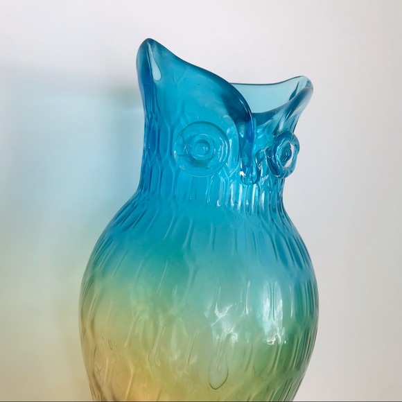 1970s Gradient Murano Glass Sculpted Owl Vase Vintage Excellent Condition! 14.5” - Picture 4 of 15